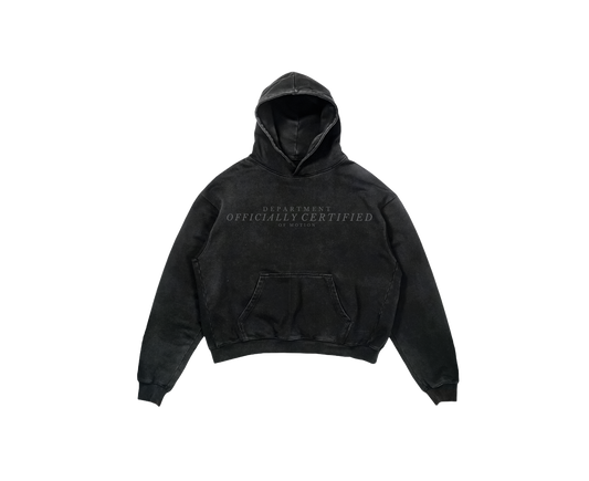 Officially Certified Black Washed Hoodie
